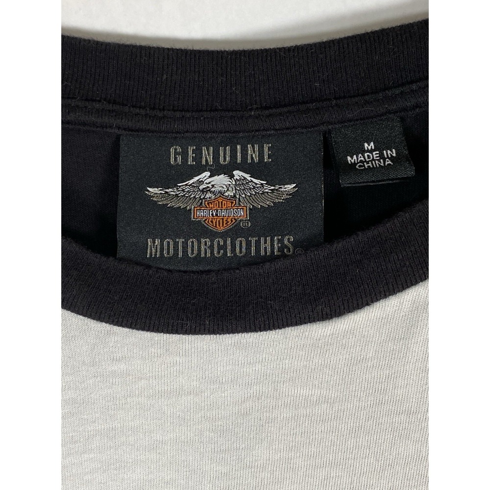 Harley-Davidson Long Sleeve T-Shirt Men's Size Medium Black, White, Orange. - Picture 5 of 6